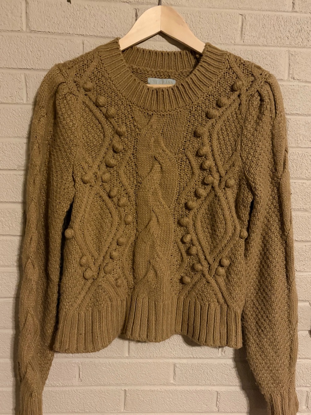 Ryegrass Chunky Cable Knit Sweater in Camel